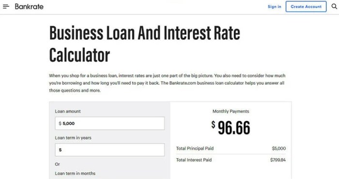 Business loan calculator for startups